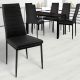 Sada jídelních židlí s PU kůží, černé, 6 ks