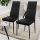 Sada jídelních židlí s PU kůží, černé, 6 ks