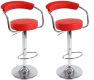 Sada barových židlí 2 ks, červená, 53 x 105 x 52 cm
