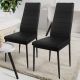 Sada jídelních židlí s PU kůží, černé, 2 ks