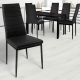 Sada jídelních židlí s PU kůží, černé, 2 ks