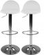 Sada barových židlí s podnožkou, bílá, 2 ks