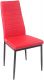 Sada jídelních židlí s PU kůží, červené, 2 ks