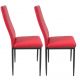 Sada jídelních židlí s PU kůží, červené, 2 ks